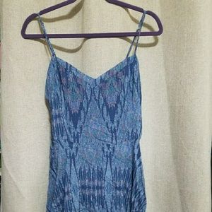 Blue patterned summer spring dress